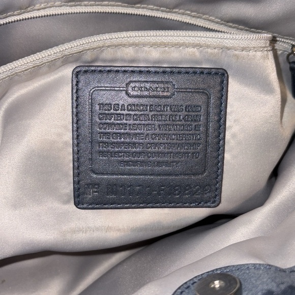 Coach  Lexy shoulder bag  Satchel  leather  metallic Steel blue  pristine 3 Comp - Picture 5 of 15